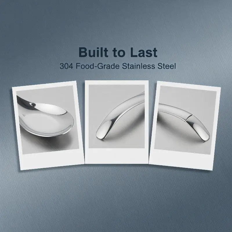 Stainless Steel Flat Bottom Spoons Long Handle Smooth Resistant Qme