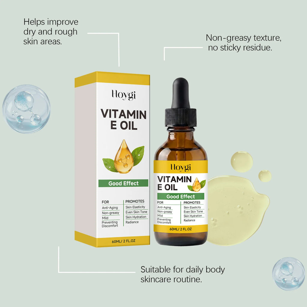 Vitamin E Oil Moisturizing Firming Improves Skin Softness Brightens Skin Tone Hydration Oil for Face Body Hands Nails & Hair Qme