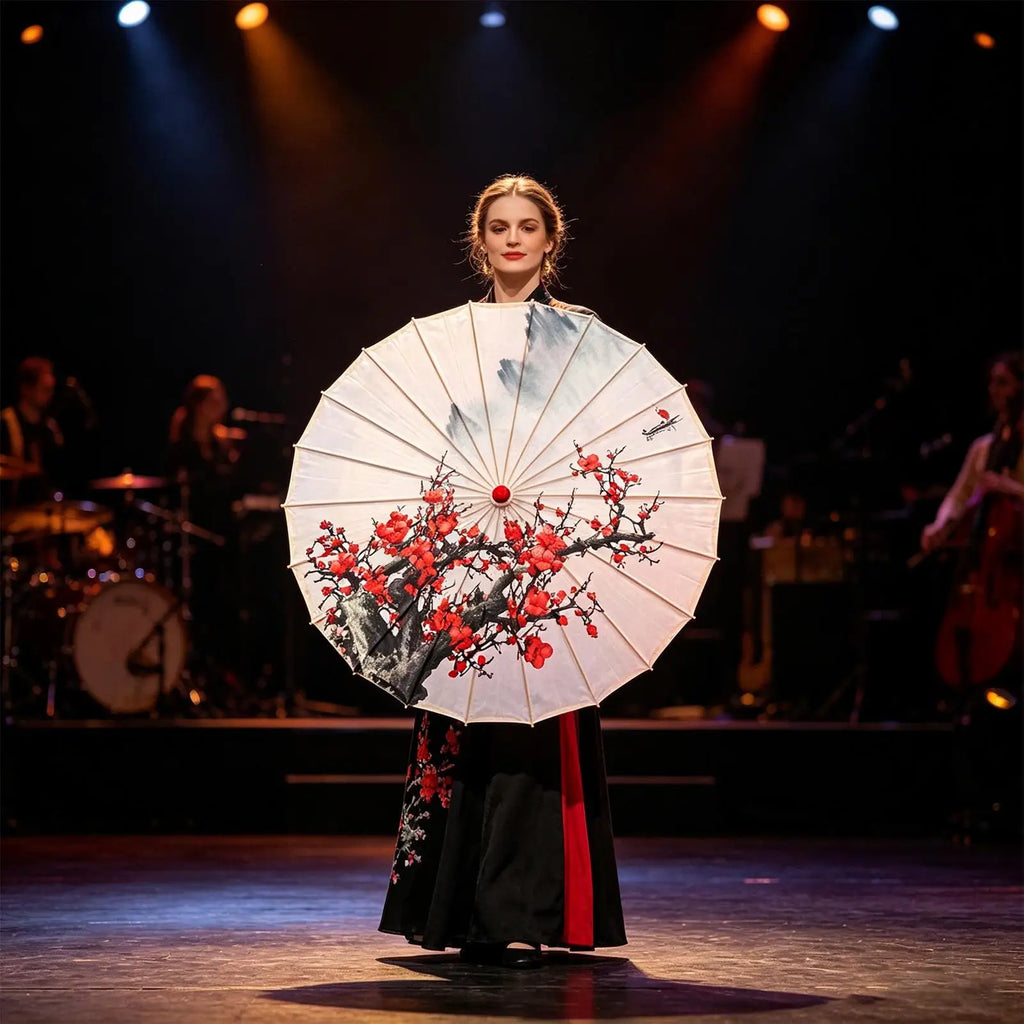 Decorative Umbrella Elegant Chinese Silk Cosplay Decoration Parasol Qme