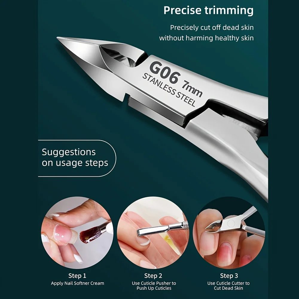 Professional Stainless Steel Cuticle Trimmer Sharp Blade Dual Spring Qme