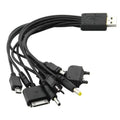 5pcs USB Multi-head Ten In One Charging Cable Mobile Phone 10 In 1 Multi-head Charging Cable 0.23 Meters Qme 5pcs