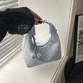 Sweet Sparkling Stars Shoulder Bag Nylon Texture Pearl Pendant Crossbody Bag Small Bucket Handbag Women Girl Qme A4
