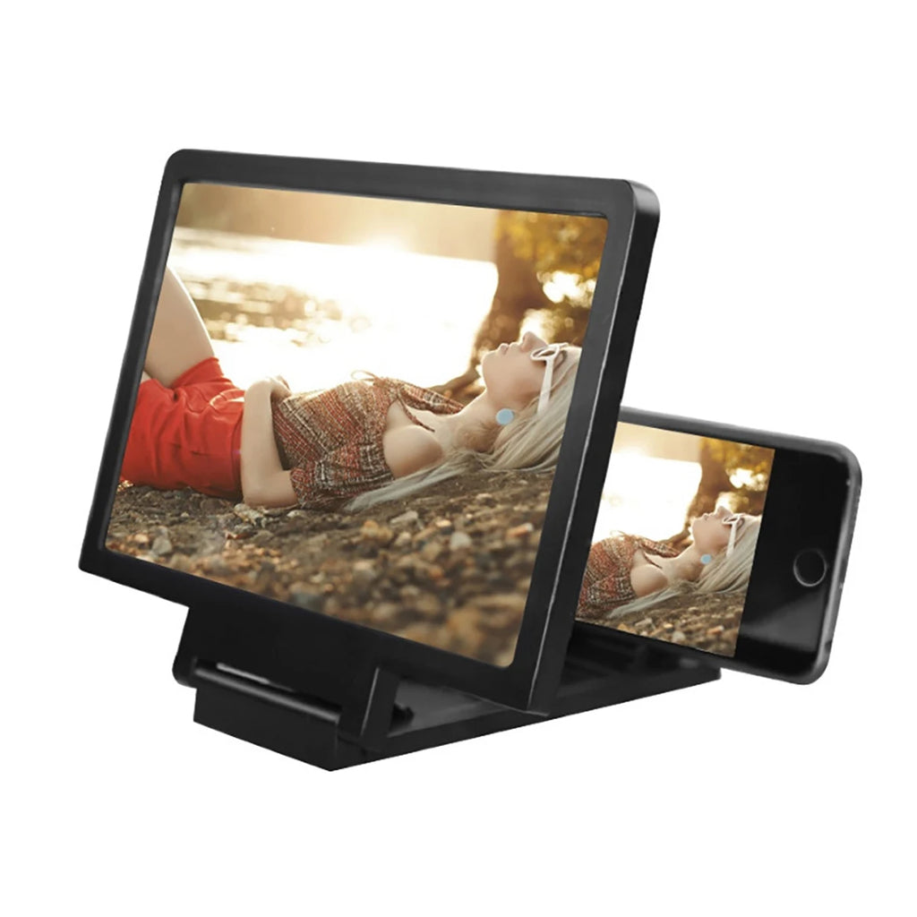 3D Mobile Screen Amplifier Dual HD Suitable Smartphones Tablets Can Qme black