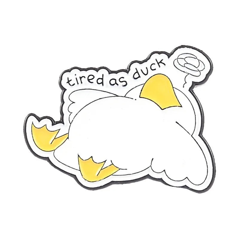Cartoon Cute Funny Duck Metal Enamel Badge Lovely Little Animal Lapel Pin Brooch Decor for Jeans Coat Hat Bag Collectible Gift Qme style2