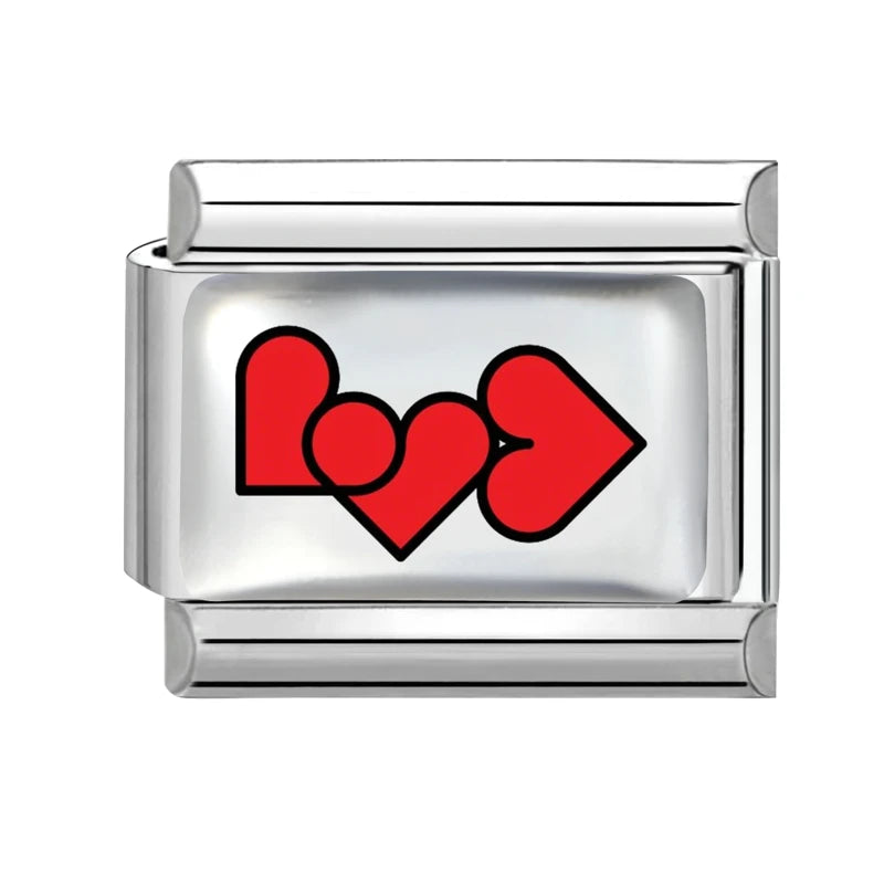 Y2K Red Series Colorful Love Heart Sun Star Italian Charm Link Fit