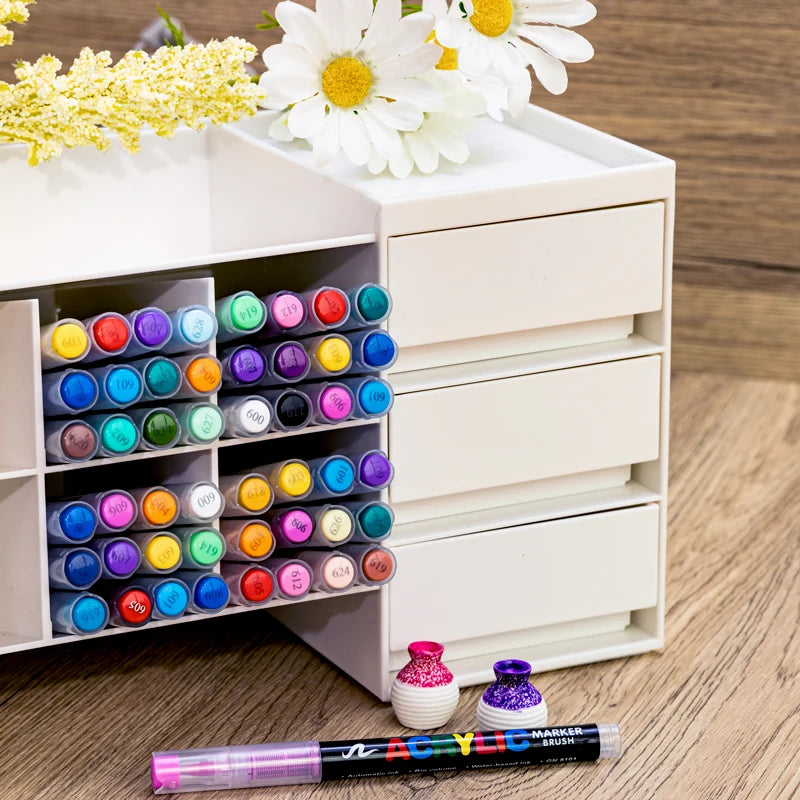 168 Colors New Acrylic Paint Markers Soft Brush Tip Paint Pens and Paint Markers Acrylic Paint Pens DIY Crafts Professional Qme