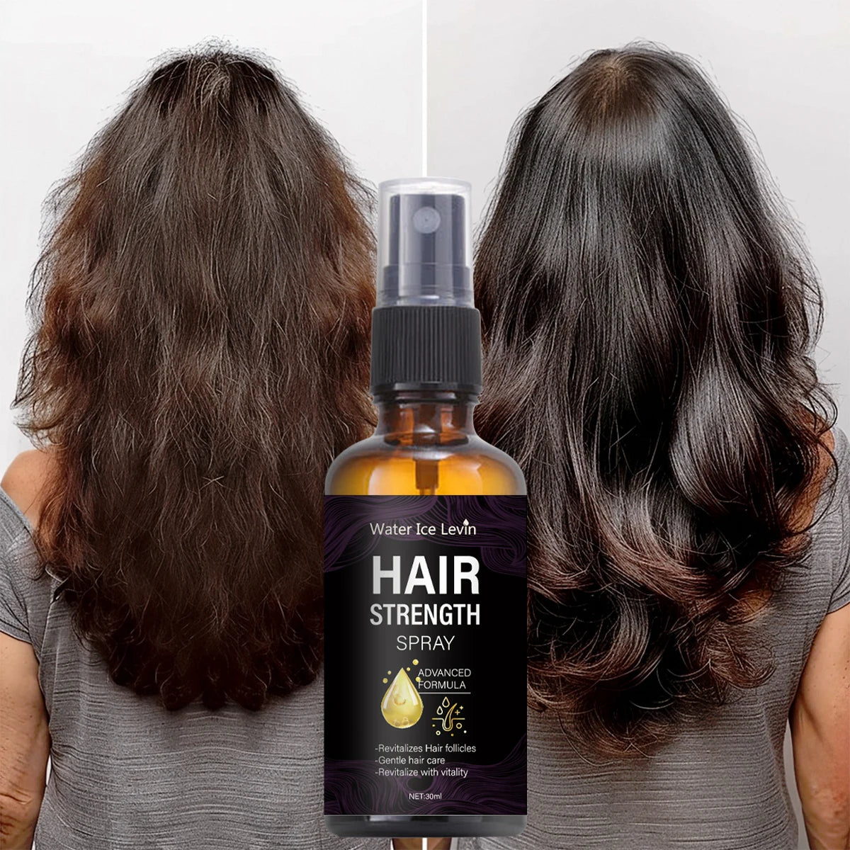 Hair Strength Spray with Biotin & Ginger Oil - Revitalizes Follicles, Strengthens Roots & Reduces Frizz for Healthy Shine. Qme