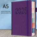 2026 Daily Monthly Planner Colorful Mark Hardcover Leather Day 400 Qme Purple