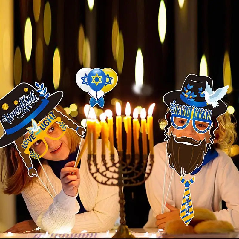 Holiday Photo Booth Props 30 Funny Happy Hanukkah Glasses Cute Qme