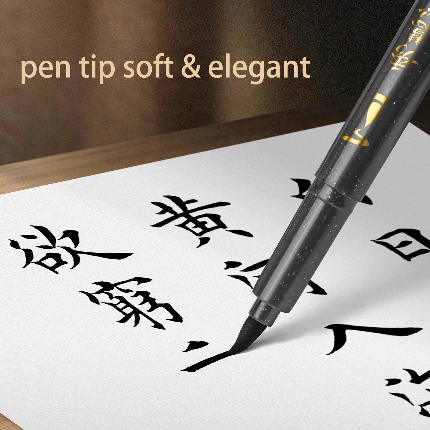 4-Size Calligraphy Pen Set for Writing, Drawing & Hand Lettering, Black Ink Brush Markers for Art, Calligraphy, Sketching Qme