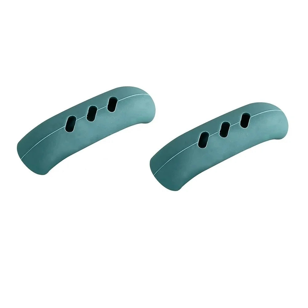2Pcs Silicone Assist Handle Holder Grip Kitchen Cast Iron Skillet Handle Covers Heat Resistant Non Slip Pot Grip Handle Sleeves Qme green