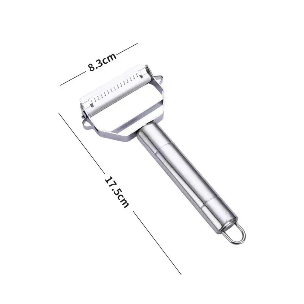 Kitchen Vegetable Peeler Stainless Steel Melon Planer Double-Head Peeler Household Multiple-Function Fruit Vegetable Skin Peeler Qme Silver 4 in 1
