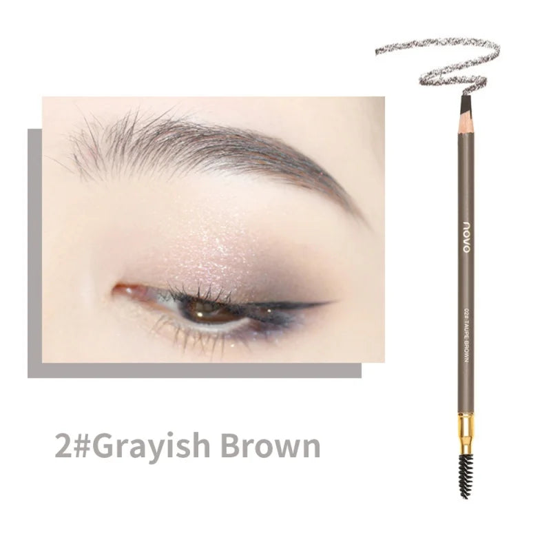 Wild Line Eyebrow Pencil High Quality Pull Eyebrow Pencil Waterproof Hard Core Flat Head Pencil White Black Leather Makeup Pen Qme Color-2