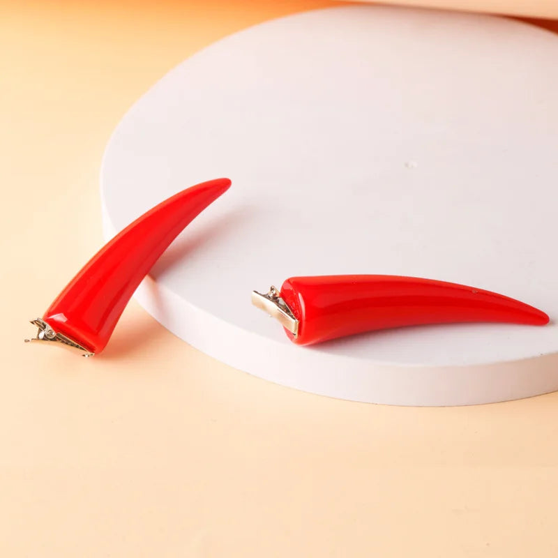 Anime Chainsaw Man Cosplay Power Demon PVC Horn Headwear Halloween Plastic Resin Jewelry Ornament Model Devil's Horn Hairpin Qme
