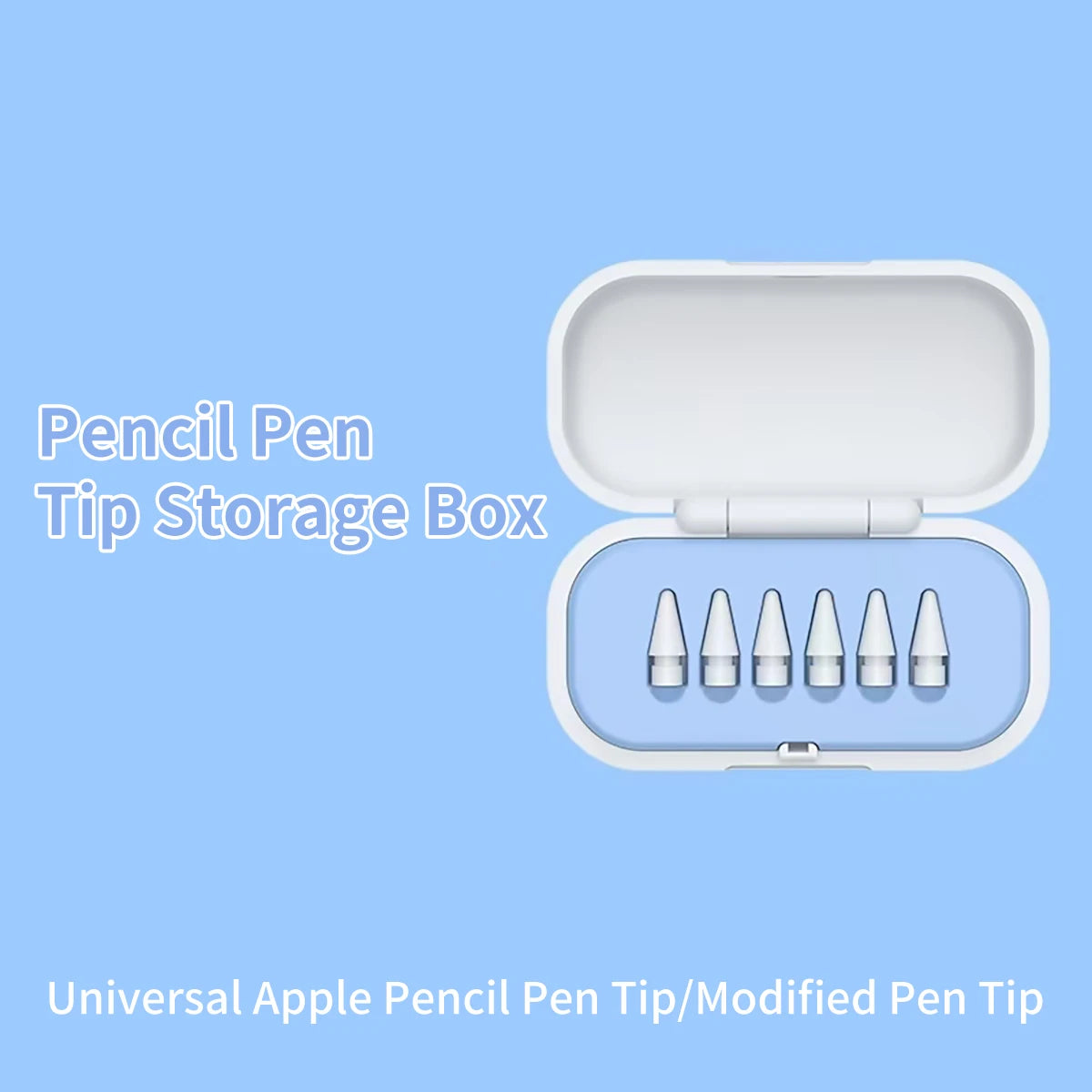 1 Replacement Pencil Tip Storage Box Compatible Apple's First Second Qme Blue