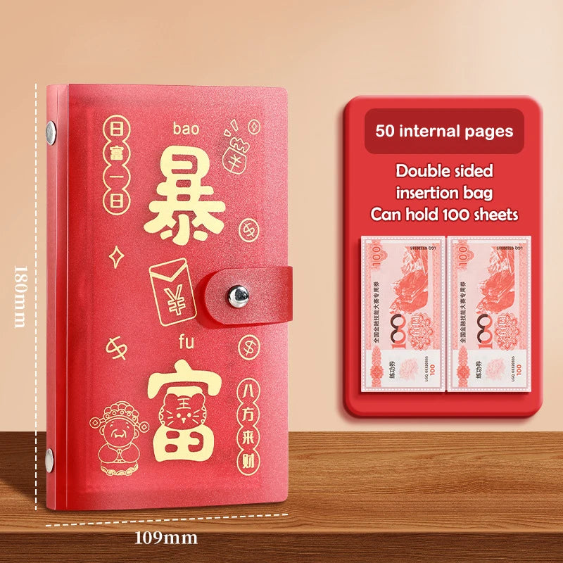 Saving 100 Envelopes Money Challenge Notebook Savings Binder Reusable Qme Red