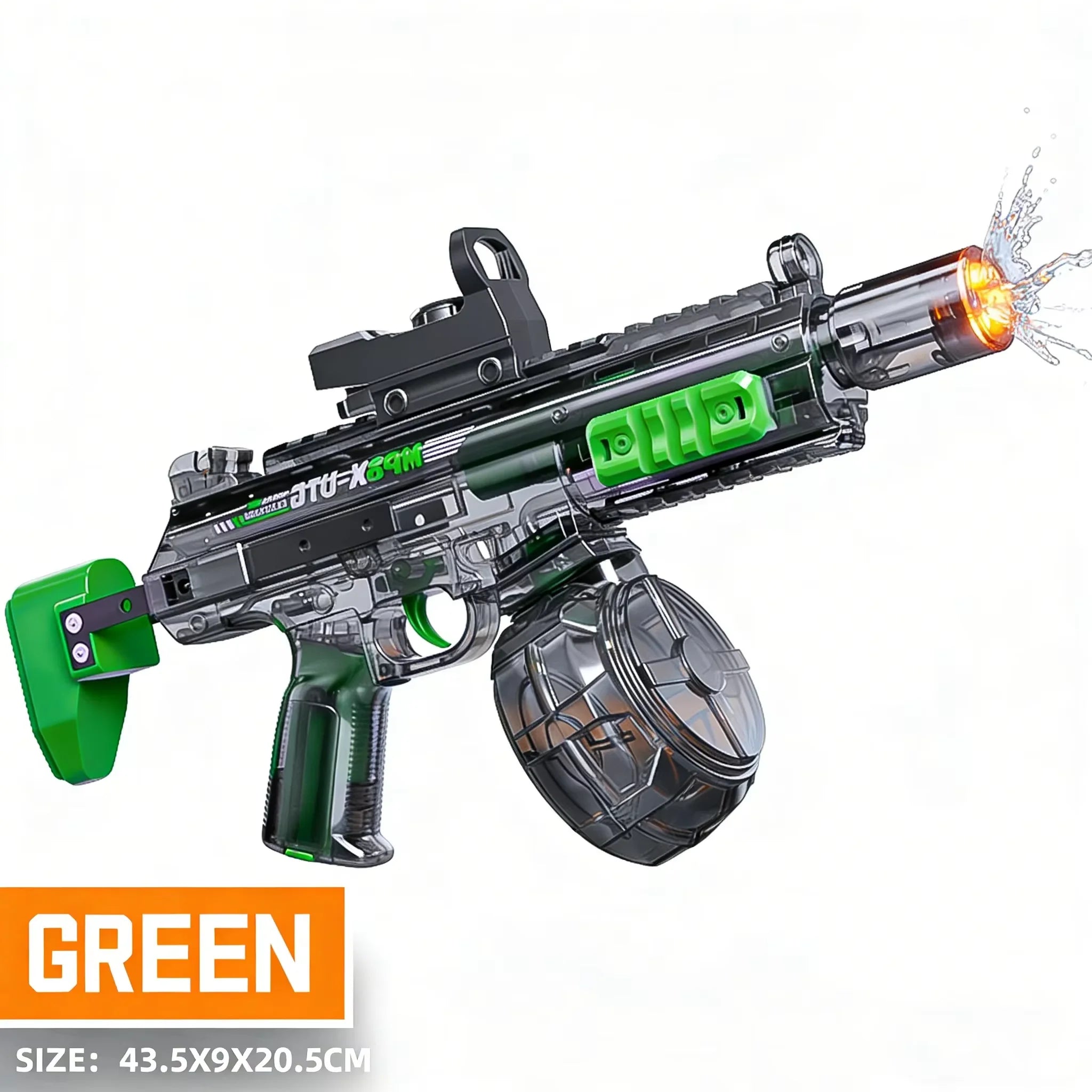 Simulated Firing and Recoil Electric Water Gun Toys Children Automatic Sensor Lights Water Pistol Summer Outdoor Beach Kids Toy Qme army green