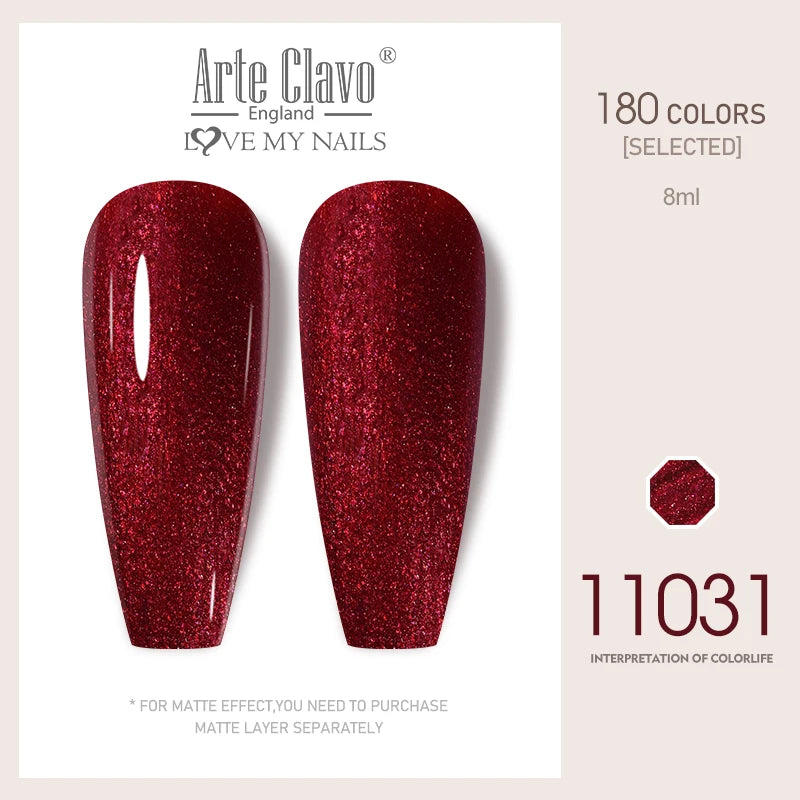 Arte Clavo Colorful Glitter Series UV Gel Nail Polish Sequin Soak Off
