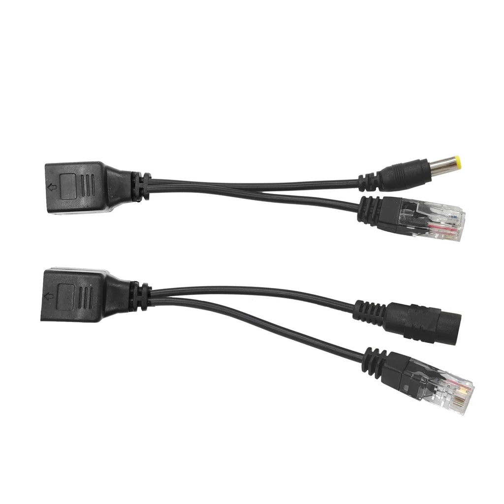10pcs Direct POE line POE splitter Network camera power supply line Non standard POE adapter line 12V splitter Qme Black