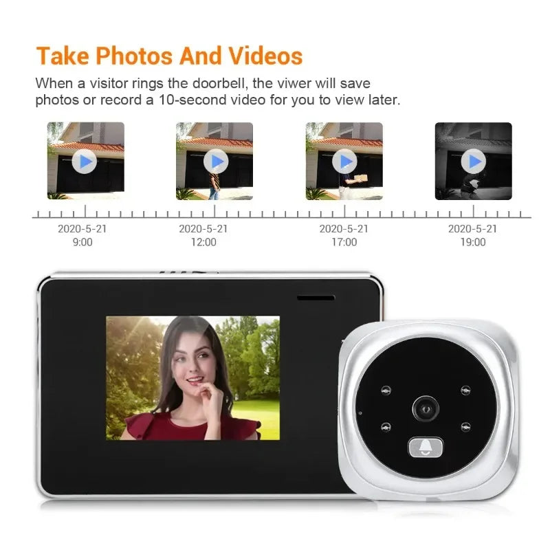 2.8 inch Video peephole Digital Door Camera Doorbell 120 Degree Angle Peephole Viewer video Eye Door Doorbell Outdoor Door Bell Qme Only C12 Doorbell