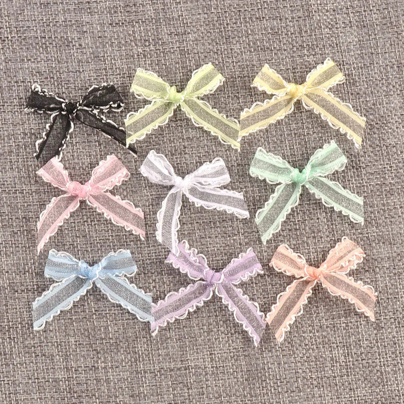 30pcs 2.4-4.5cm bowknot Shape Christmas Style Appliques For DIY Clothing Hat Home Decorative Accessories Holiday Supplies Qme 14-4.5x3.5cm