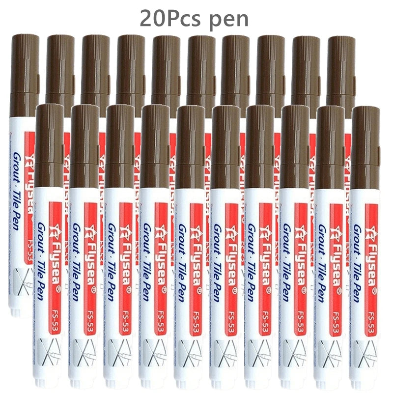 10/20Pcs Waterproof Grout Pen Tile Marker Wall Seam Pen for Tile Floor Bathroom Kitchen Decontamination Seam Repair Tools Qme 20Pcs Coffee color