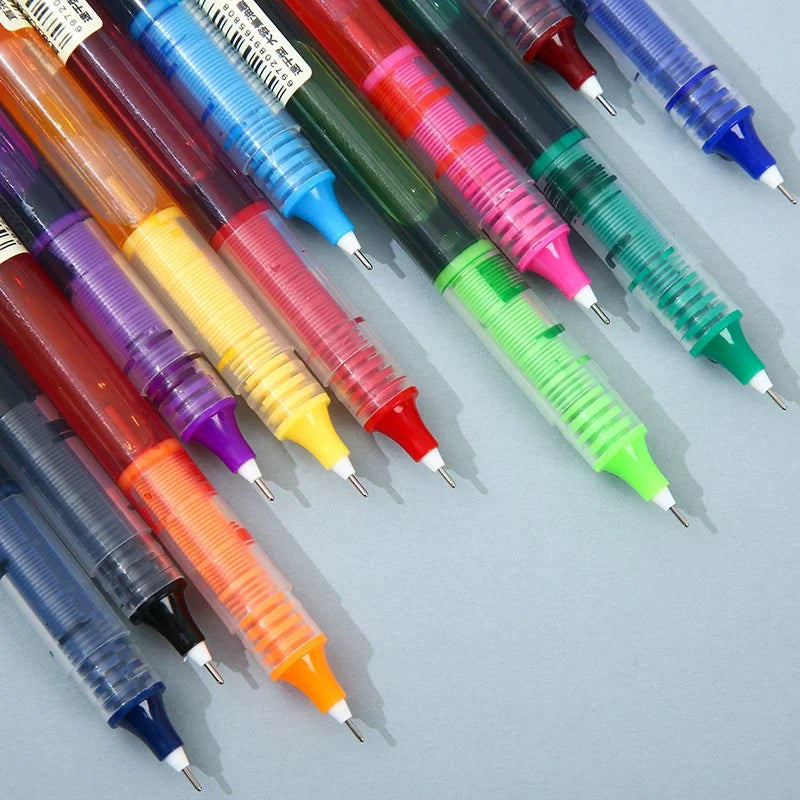 20/30 Pcs Colors Direct Liquid Ink Rollerball Pen Neutral Pen Quick-Drying High-Capacity Needle-Tube Pen Use Back To School Qme