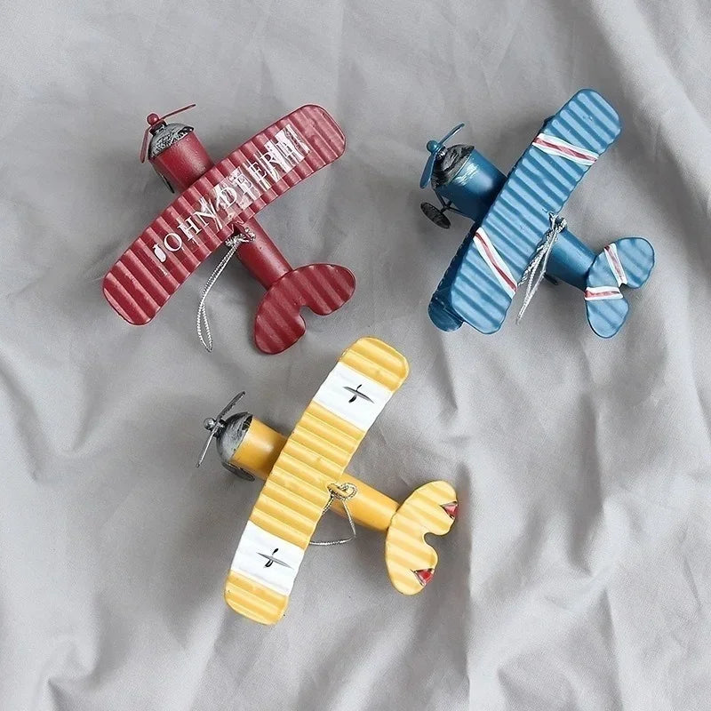 Vintage Wrought Iron Aircraft Model Ornaments Creative Car Interior Qme