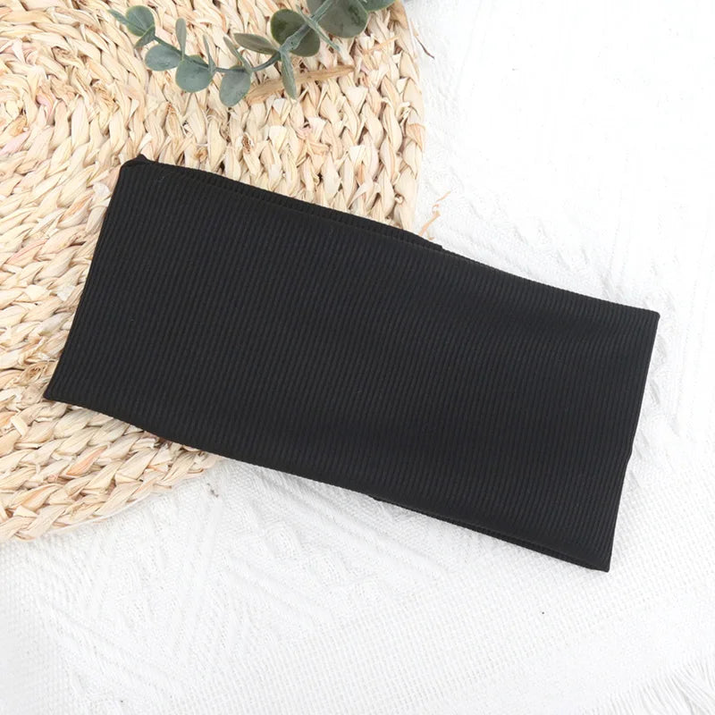 Elastic Solid Hair Bands Women Men Hairband Running Fitness Sports Qme black One Size