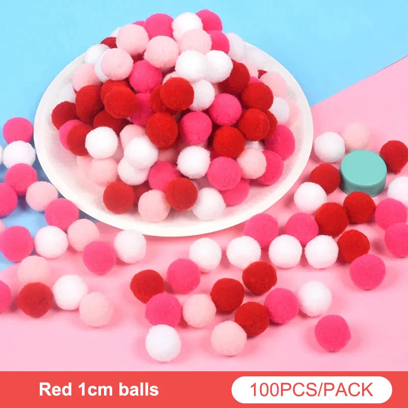 Lot Macaron Pompom Fluffy Ball Coloful Plush Handmade Craft Hairband Qme A11