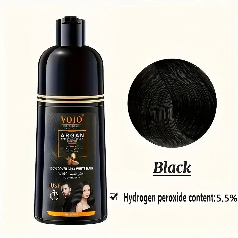 Unisex Adult Black Brown Hair Dye Shampoo Foam Plant-based Not Damage Qme