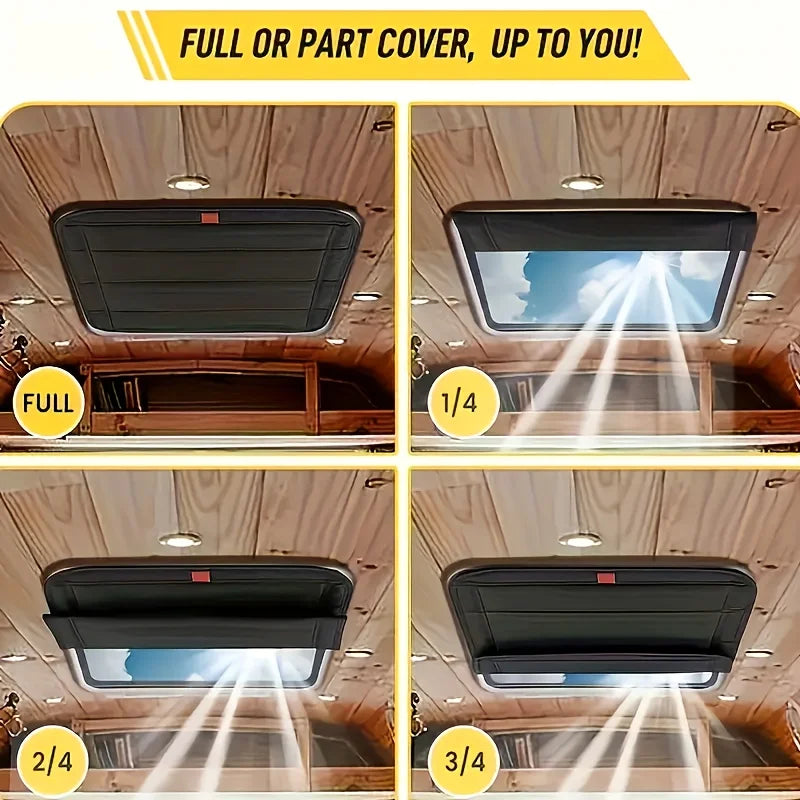 Advanced RV ventilation system and blackout curtains, easy folding design, durable fabric, lightweight sunshade curtains, Qme