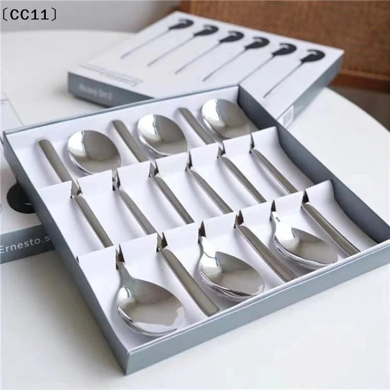 Stainless Steel Coffee Spoon Ice Cream Dessert Tea Long Handle Picnic Qme