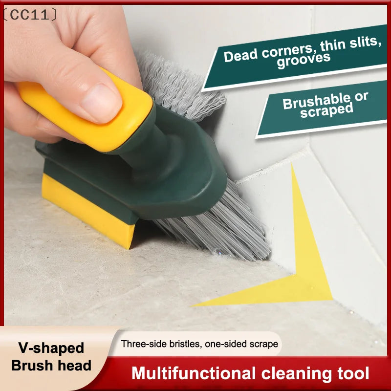 CC114 1 V-shape Crevice Scrubber Brush Kitchen Bathroom Tile Floor Qme