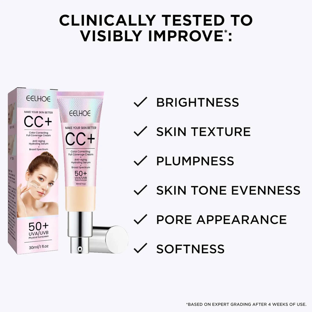 1/2/3pcs CC Cream Foundation Waterproof Brighten Moisturizing Foundation Concealer Oil-Control Long Lasting Spf 50 Makeup Qme