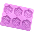 ^3D Handmade Soap Silicone Mold 6-Piece Bee Shape Silicone Mold DIY Handmade Soap Mold Homemade Honeycomb DIY Cake Mold Qme Purple 1pc