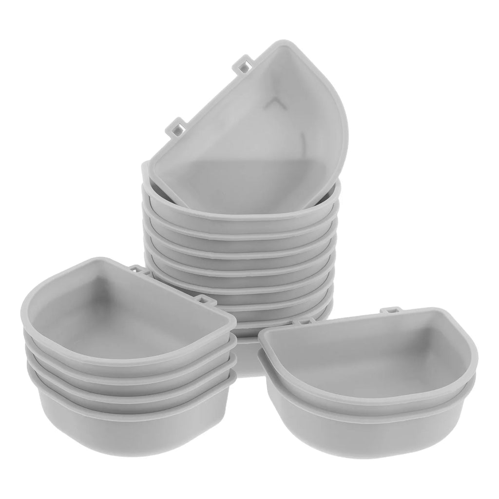 15Pcs Hanging Cage Feeder Pet Bowl Kennel Food Water Cup Puppy Dog Cat Rabbit Bird Grey Leakproof Hanging Pet Bowl Qme