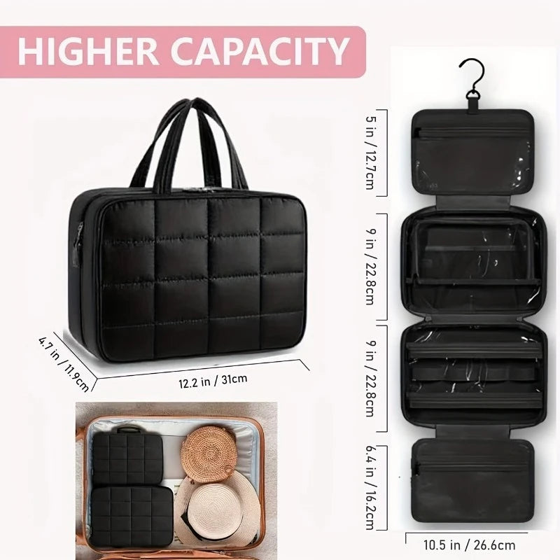 Hook Foldable Toiletry Bag Makeup Organizer Travel Shaving Large Qme