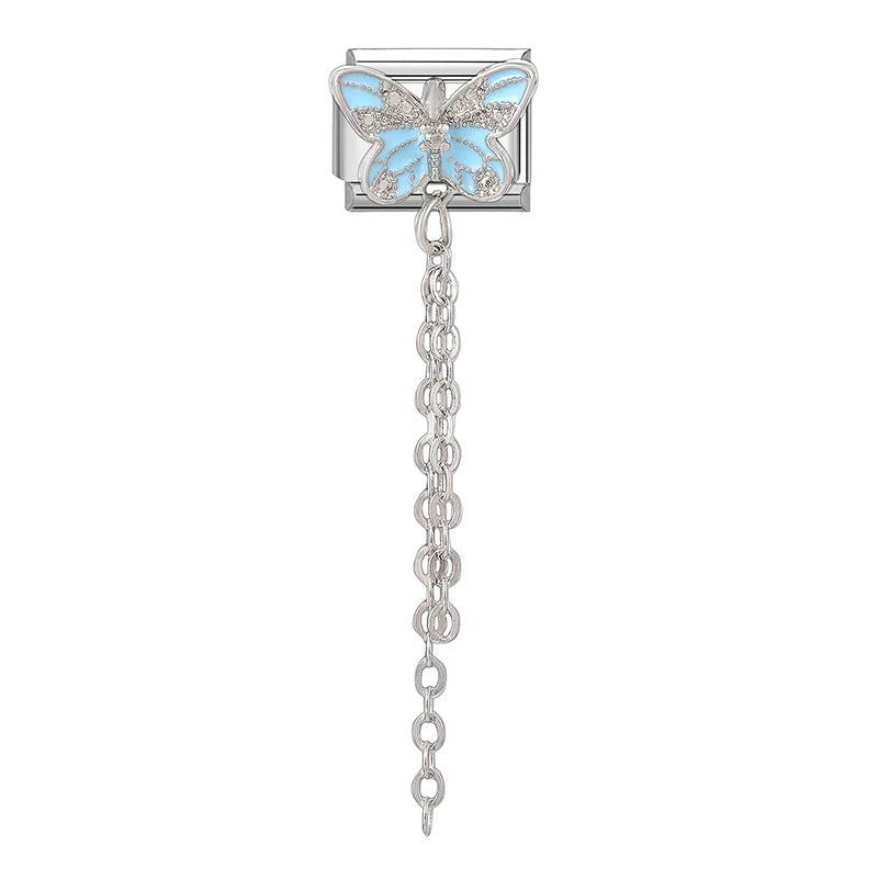 2026 Love Heart Bird Lock Butterfly Bows Long Chain Italian Charm Fit 9mm Bracelet Stainless Steel Drop Shipping Women Jewelry Qme Style 22