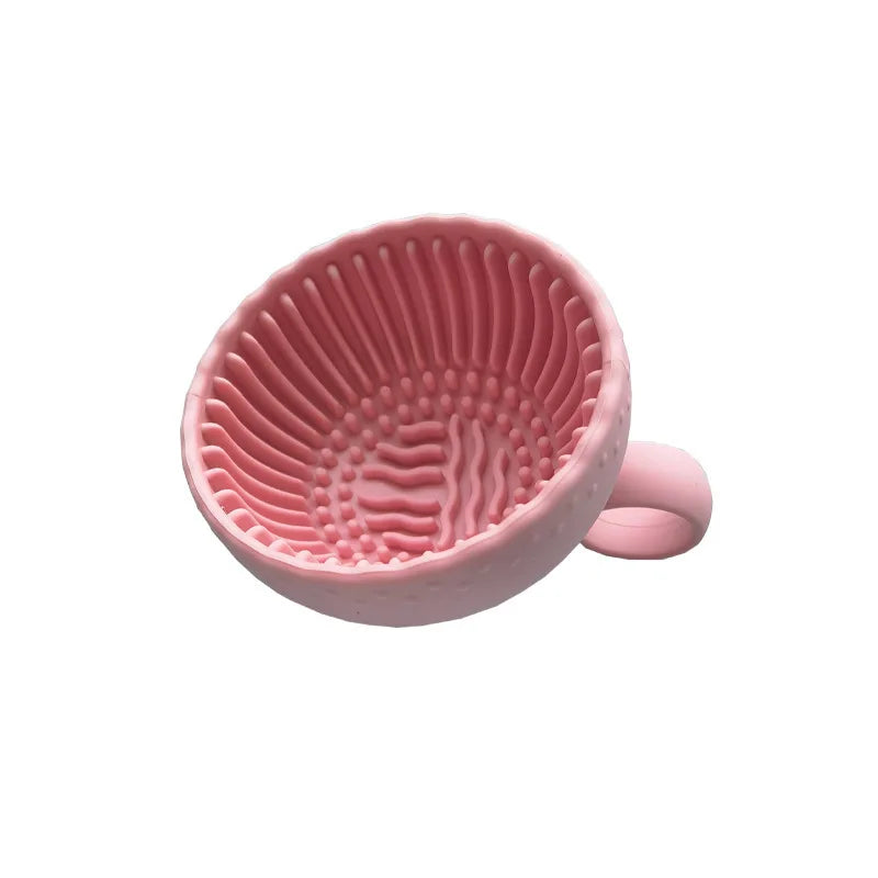 Silicone Cosmetic Brush Cleaning Bowl Efficient Portable Reusable Qme Pink CN
