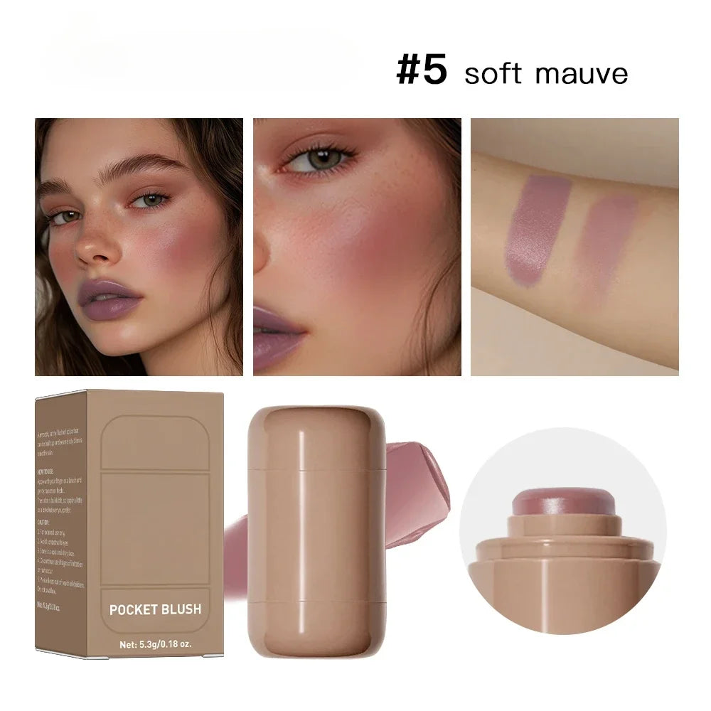 3in1 Cheek Lip Tinted Moistured Blush Stick Waterproof Easy Rouge Qme 5 soft mauve