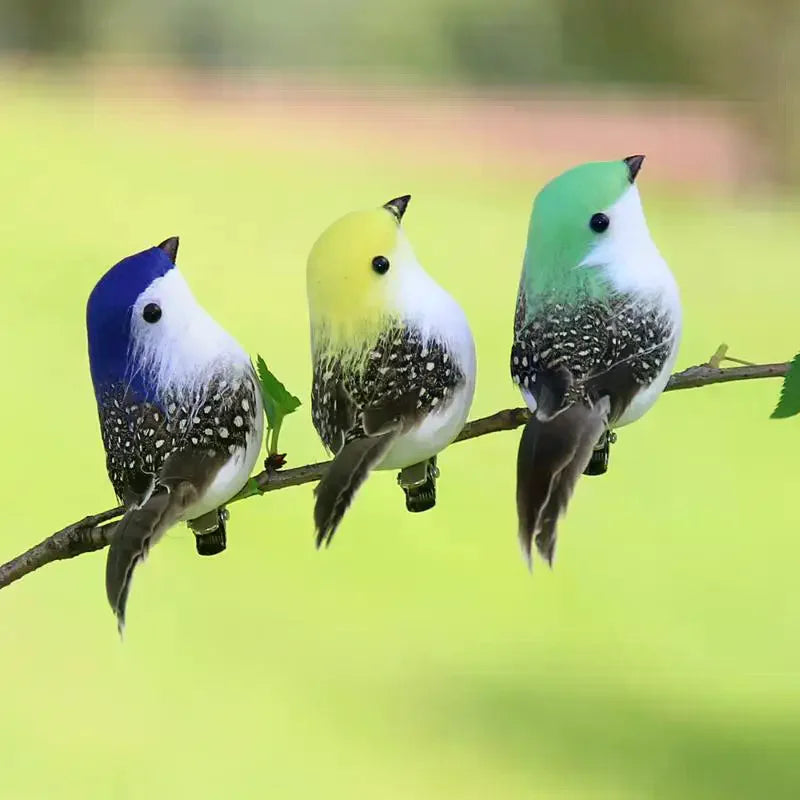 3/6Pcs 3D Fake Craft Birds Artificial Foam Feathers Birds Birthday Party Decorations Home Garden Wedding Decoration Qme
