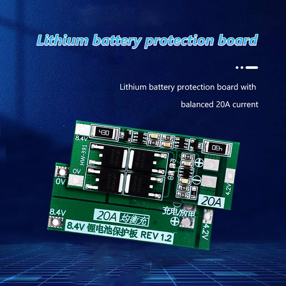 Charging Board Charger Module HW-391 2S 20A Lithium Battery Protection Board 18650 BMS Board Module Balance Qme