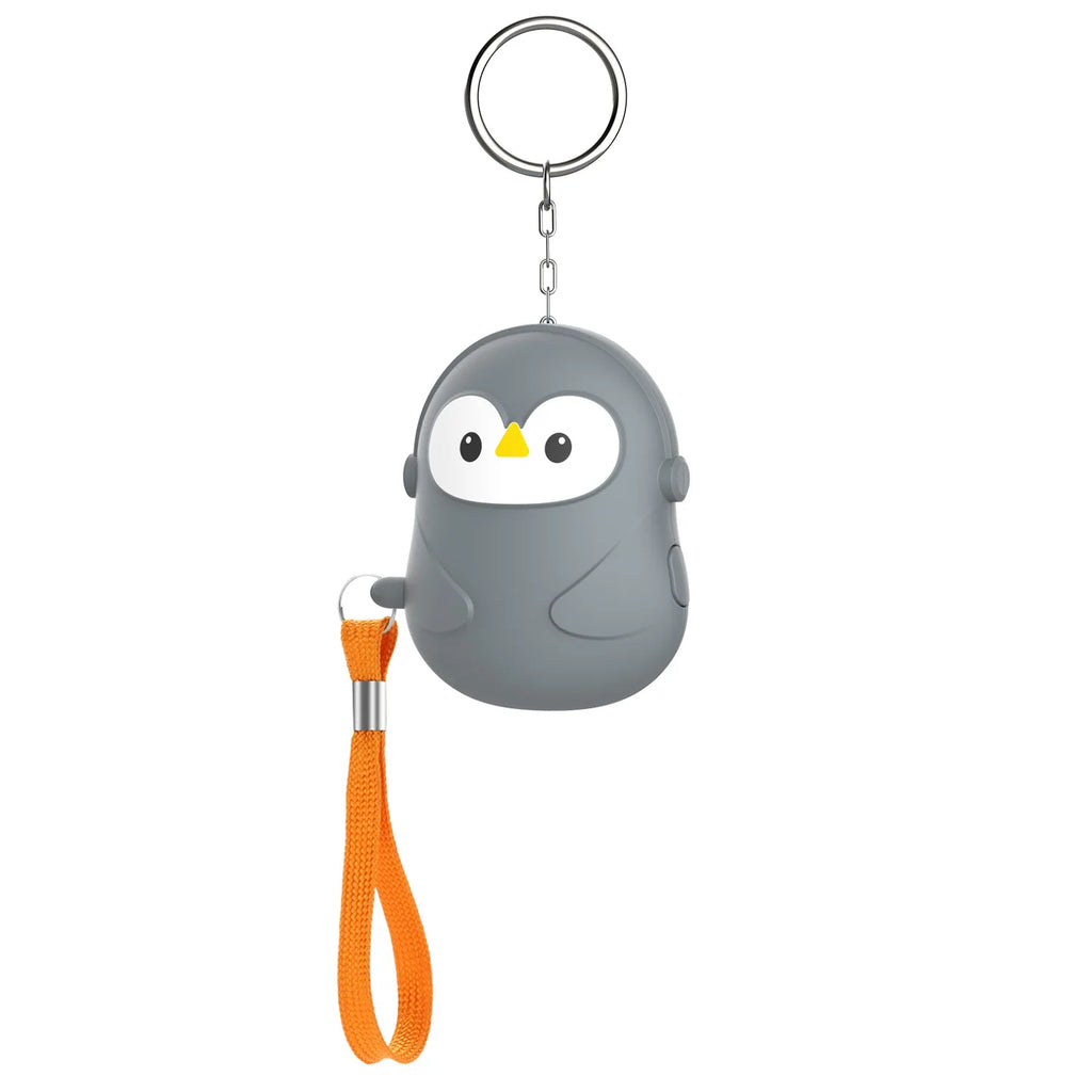 2PCS New Women's Self-Defense Personal Alarm Anti-Robbery Device Outdoor Siren for Personal Safety Qme Penguin-Gray