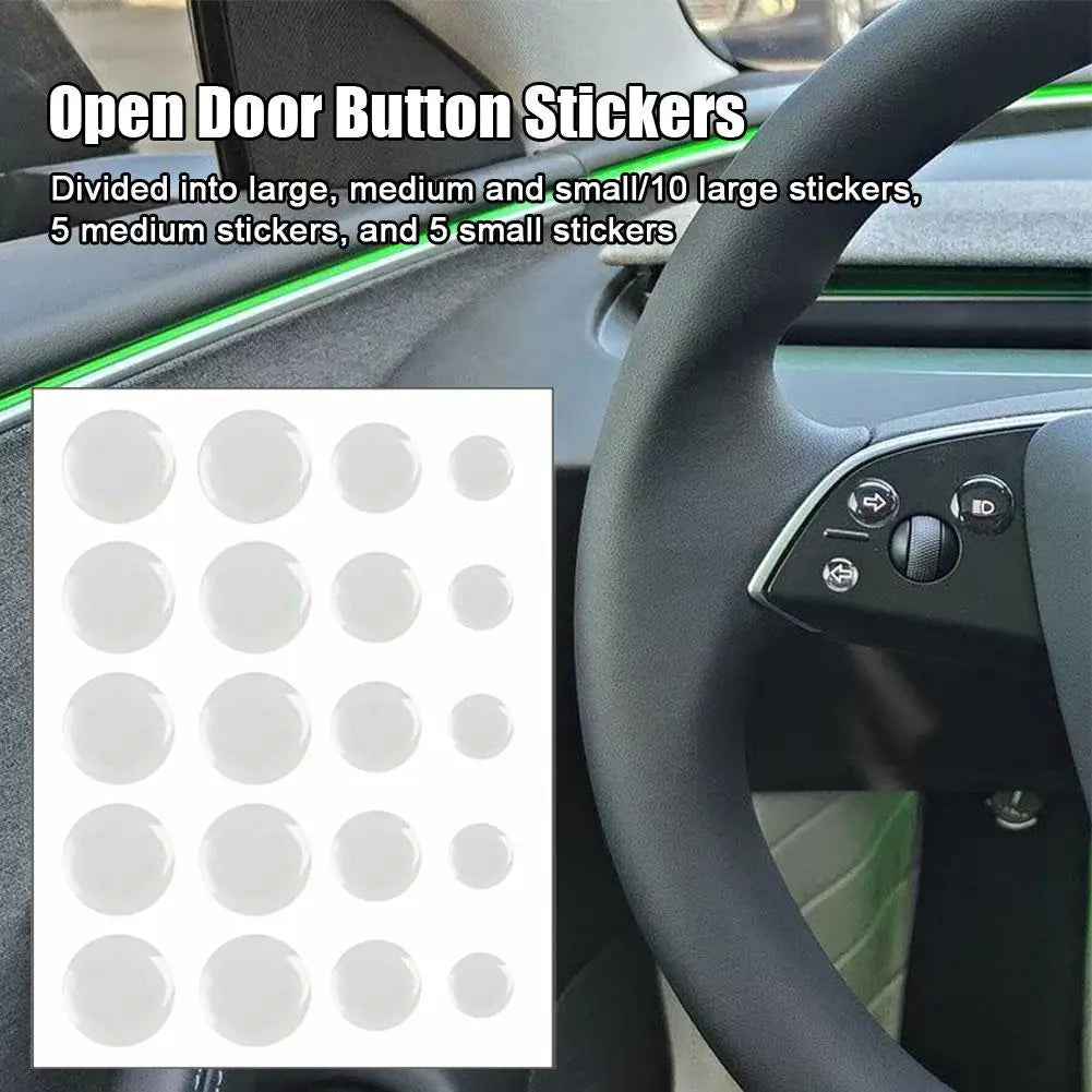 Button Sticke For Tesla Model Y Juniper 2025 Open Door Button Stickers Highland Steering Wheel Sticker Screen Protector Qme