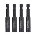 Magnetic 60mm Bit Extension Bar 1/4 Inch Head Screwdriver Transfer Rod Universal Power Drill Tool Accessory Qme 4pcs black