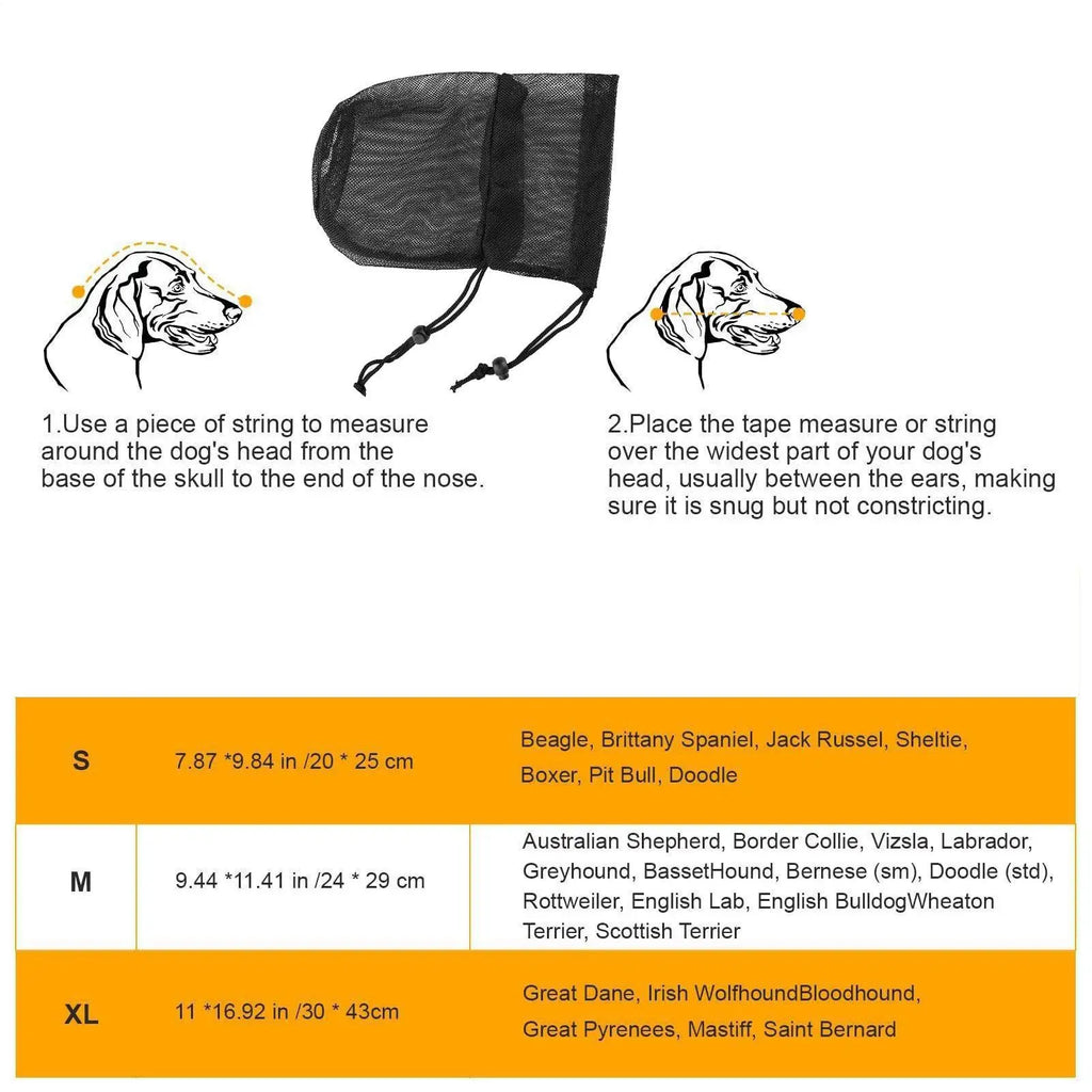 Dog Face Masque Adjustable Breathable Protector Mesh Head Cover Qme