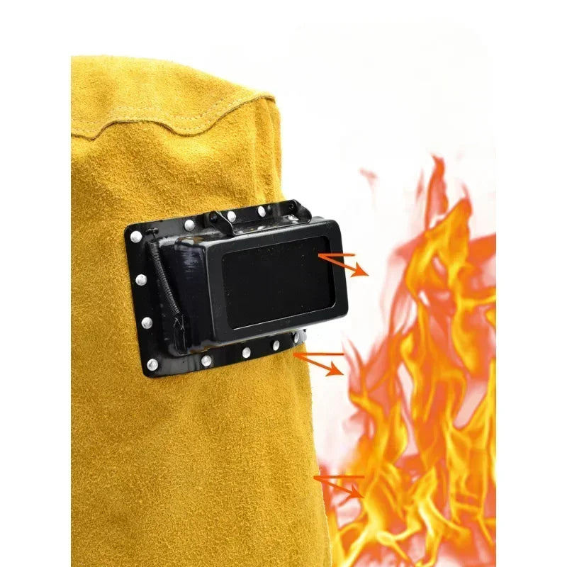 Welding Tool Accessories For Eye Nose Protection, Solar Auto Dimming Filter Lens, Leather Cover, Welding Helmet Mask Qme