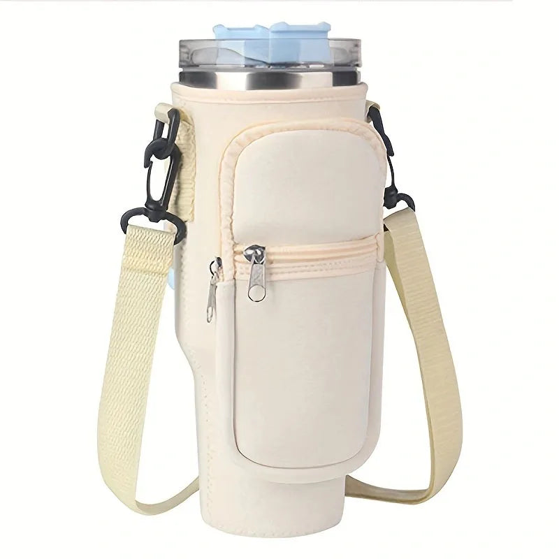 Ice Brave Cup Cover, includes two storage bags (can hold mobile phones and miscellaneous items) suitable for 30oz and 40oz cups Qme white