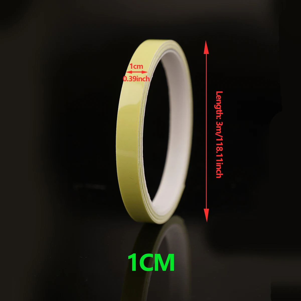 Luminous Tape For Night Use, Waterproof Luminous In The Dark Tape Stickers Bright Fluorescent Outdoor for Fishing Poles, Ropes Qme Width-1cm 3M